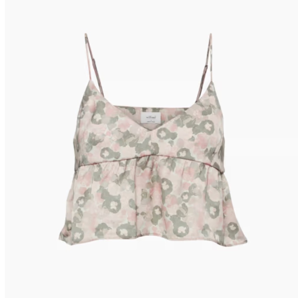 aritzia wilfred lover floral camisole in pink and green 🌸